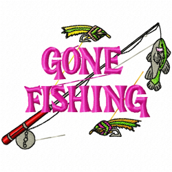 Fishing Embroidery Design 9 Fishing Embroidery Design 9